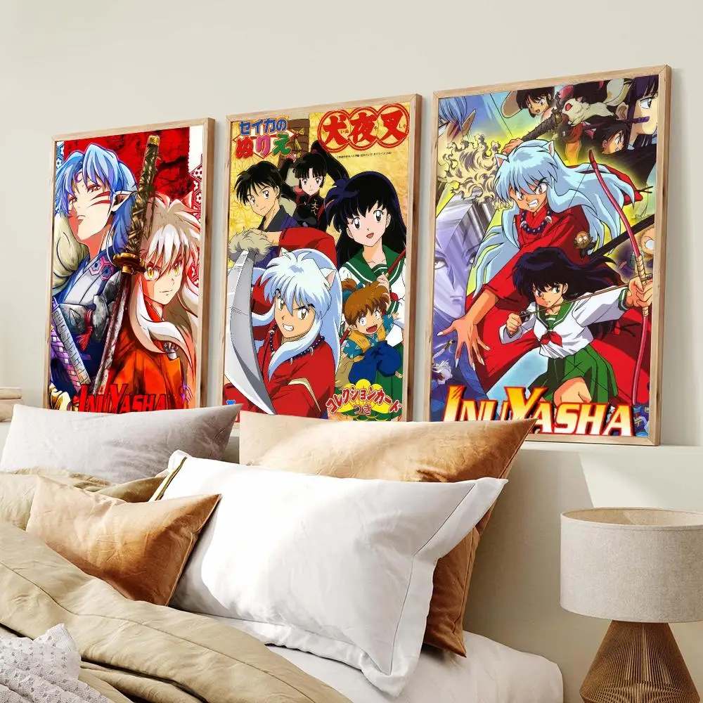Vintage Anime I-Inuyasha Poster Modern Minimalist Wall Art Prints Poster Home Decor Interior Bedroom Living Room