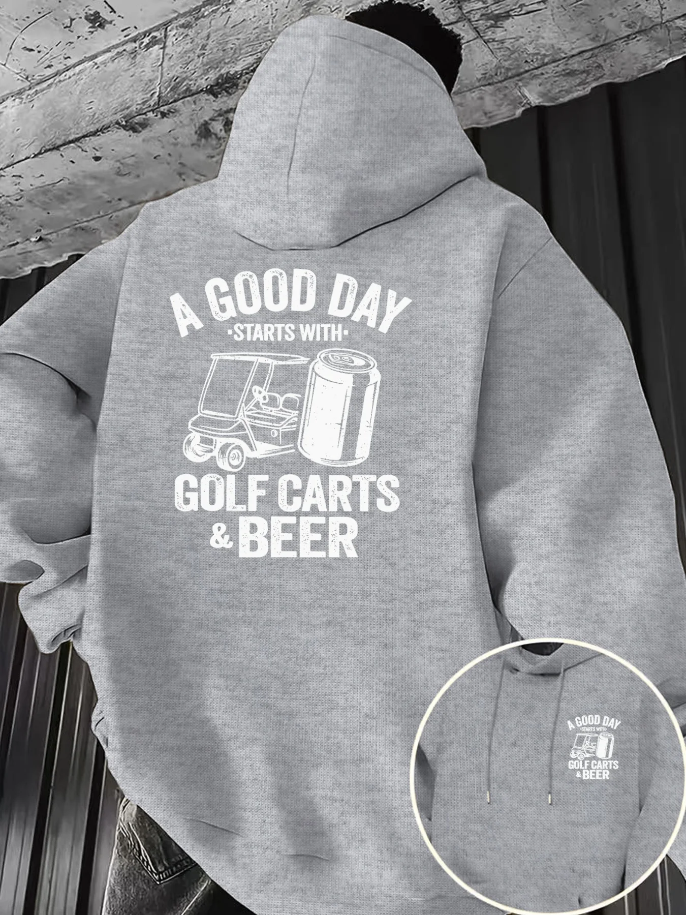 Fun golf slogan print men's hooded sweatshirt, suitable for golf enthusiasts' daily commutes and autumn/winter men's top.