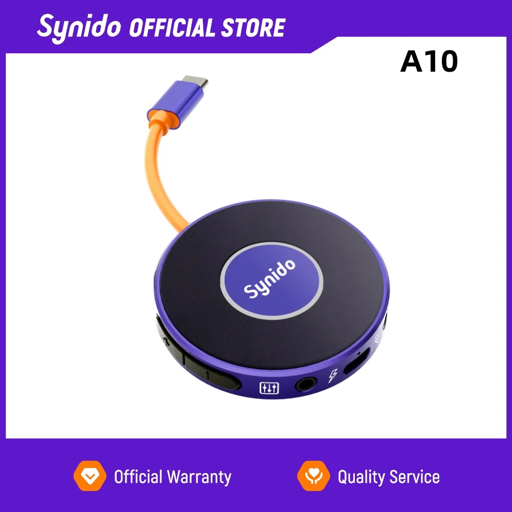 Synido Live Dock A10 Guitar Audio Interface with USB-C 24bit, 48kHz, for DJ Audio Output, Recording Music,Live Streaming