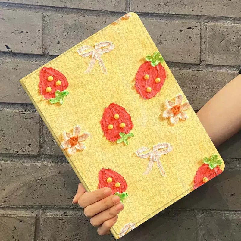 Etui na tablet Xiaomi Mi Redmi Poco Pad 2 4 5 7S 6S 6 7 8 Max Plus Ultra SE Pro K 2025 z wzorem słodkiej truskawki