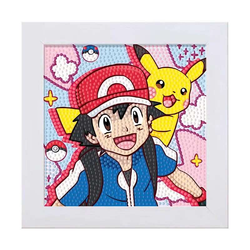Keeppley&Pokemon Kawaii Pikachu Crystal Diamond Frame Decorative Painting 5D DIY Cross Embroidery Kit Children's Birthday Gift