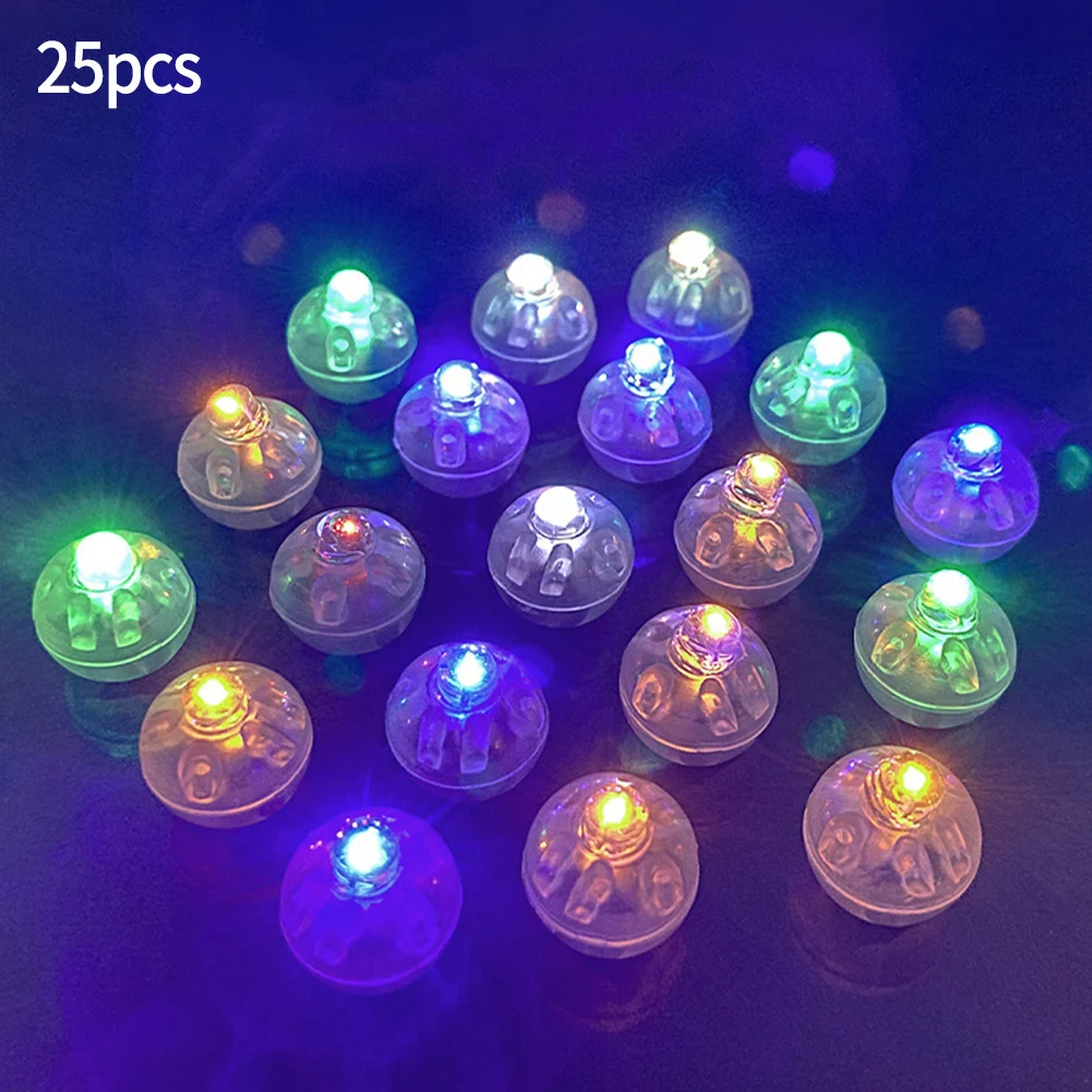 25Pcs Mini Round Led Ball Lamp Individual LED Balloon Lights Tiny Wireless Battery Craft Glow Party Birthday Wedding DIY Decor