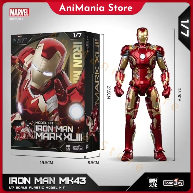 

В наличии оригинальные FondJoy MARVEL светящиеся IRON MAN MK43 масштаб 1/7 сборка экшн-фигурки игрушки коллекция подарков