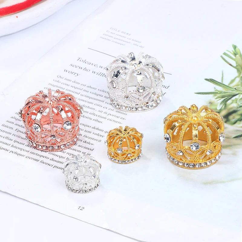 Dollhouse Miniature Gold Silver Bronze Mini Metal Alloy Crown Models Dolls Toys