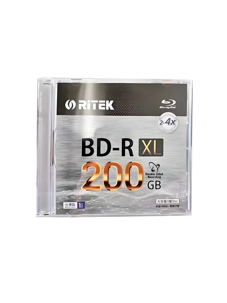 1PCS Ritek BD-R XL Double Sided 200GB 2-4X Blu-ray Blank Disc 260Min Recording Blu-ray disk
