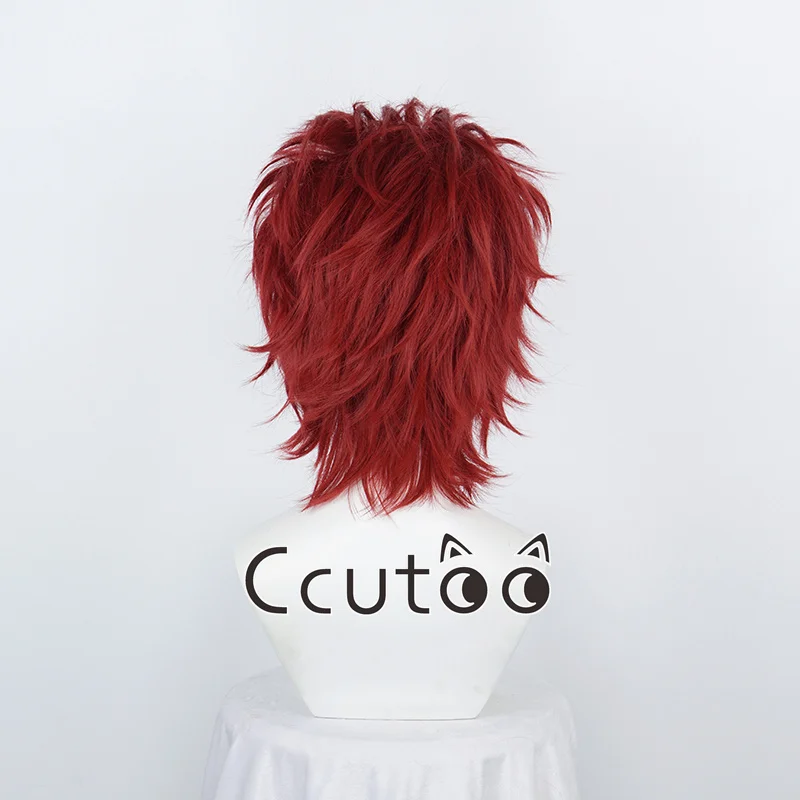 K SUOH MIKOTO Short Dark Red Synthetic Hair Cosplay Wig Heat Resistance Styled Anime Wigs +Free Wig Cap