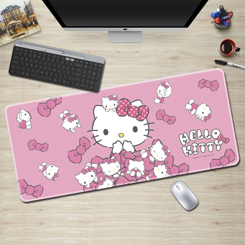 

Коврик для мыши Kawaii Hello Kitty, большой игровой коврик для клавиатуры и мыши, аксессуары для ноутбуков и компьютеров, настольный коврик, защитный коврик для рабочего стола