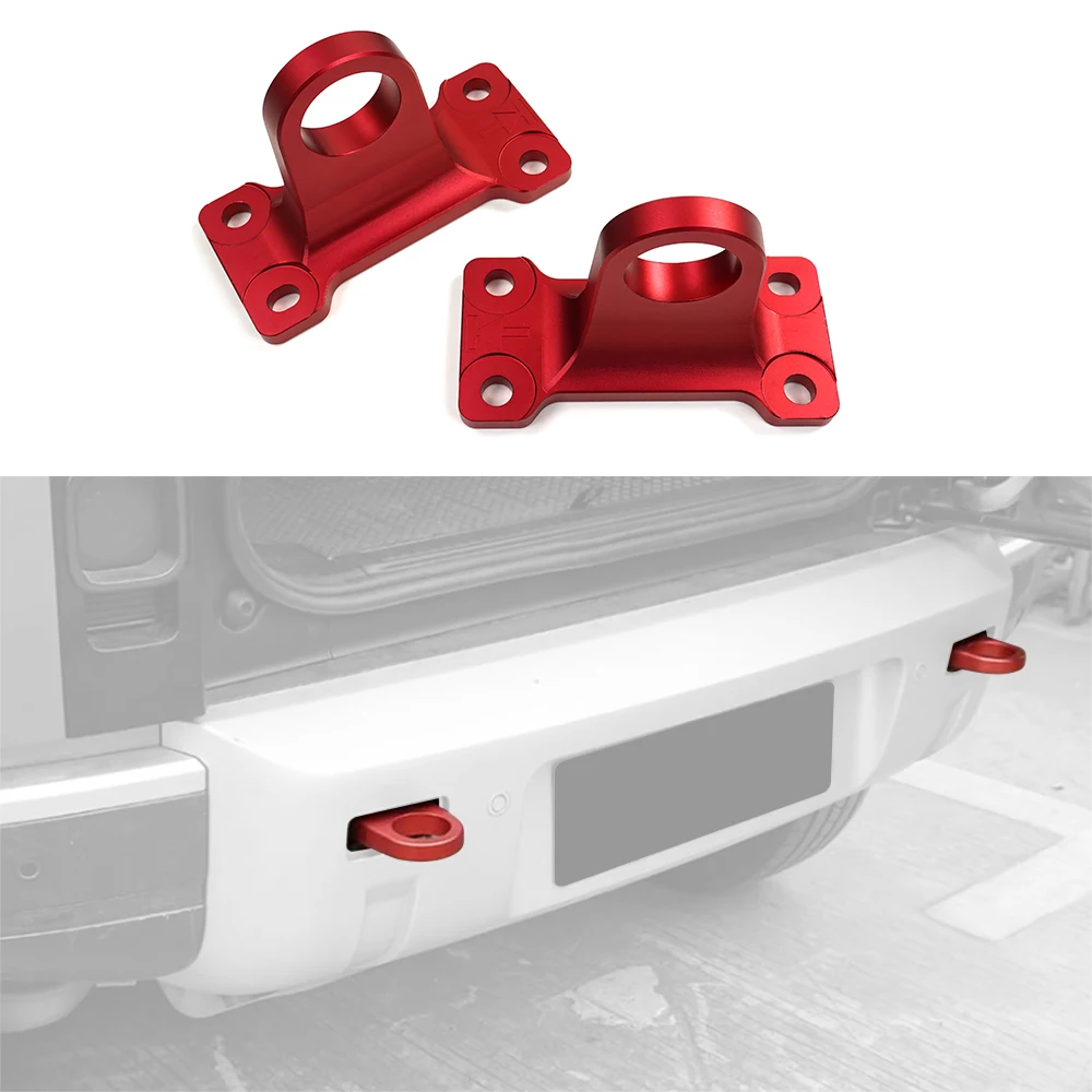 Off-road Aluminum Red Exterior Rear Tow Hook for Land Rover Defender Accessories 2020-2024