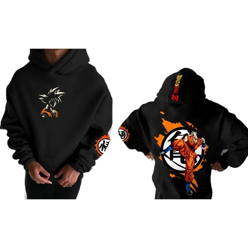 

Dragon Ball Trend Explosion Hot Animation Peripheral Versatile Sweater Autumn and Winter Men's and Women's Loose Hooded Sweater