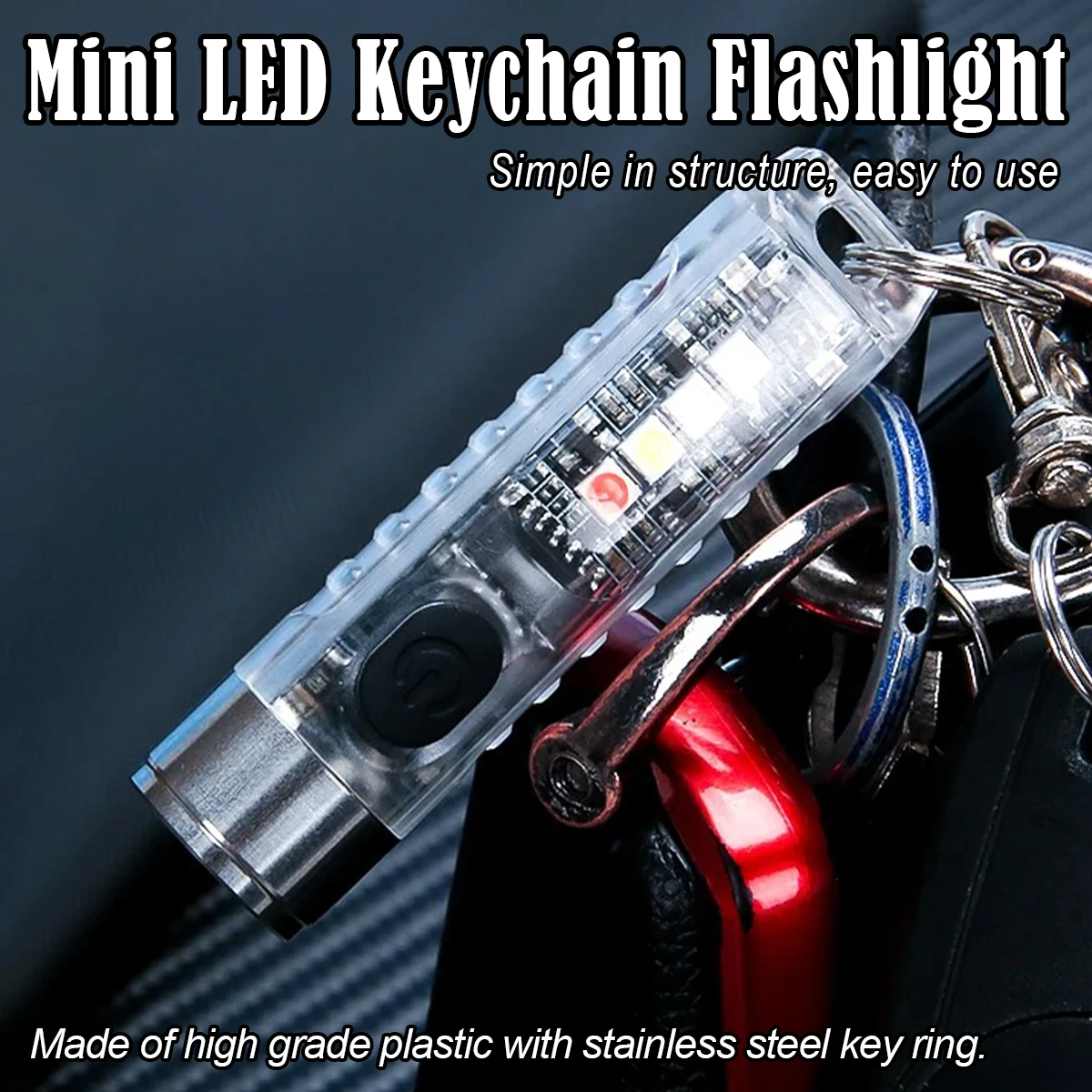 

Mini Portable Flashlight Emergency LED Torches Lighting Rechargeable COB Keychain White Shell Fishing High Bright Recharge Lamp