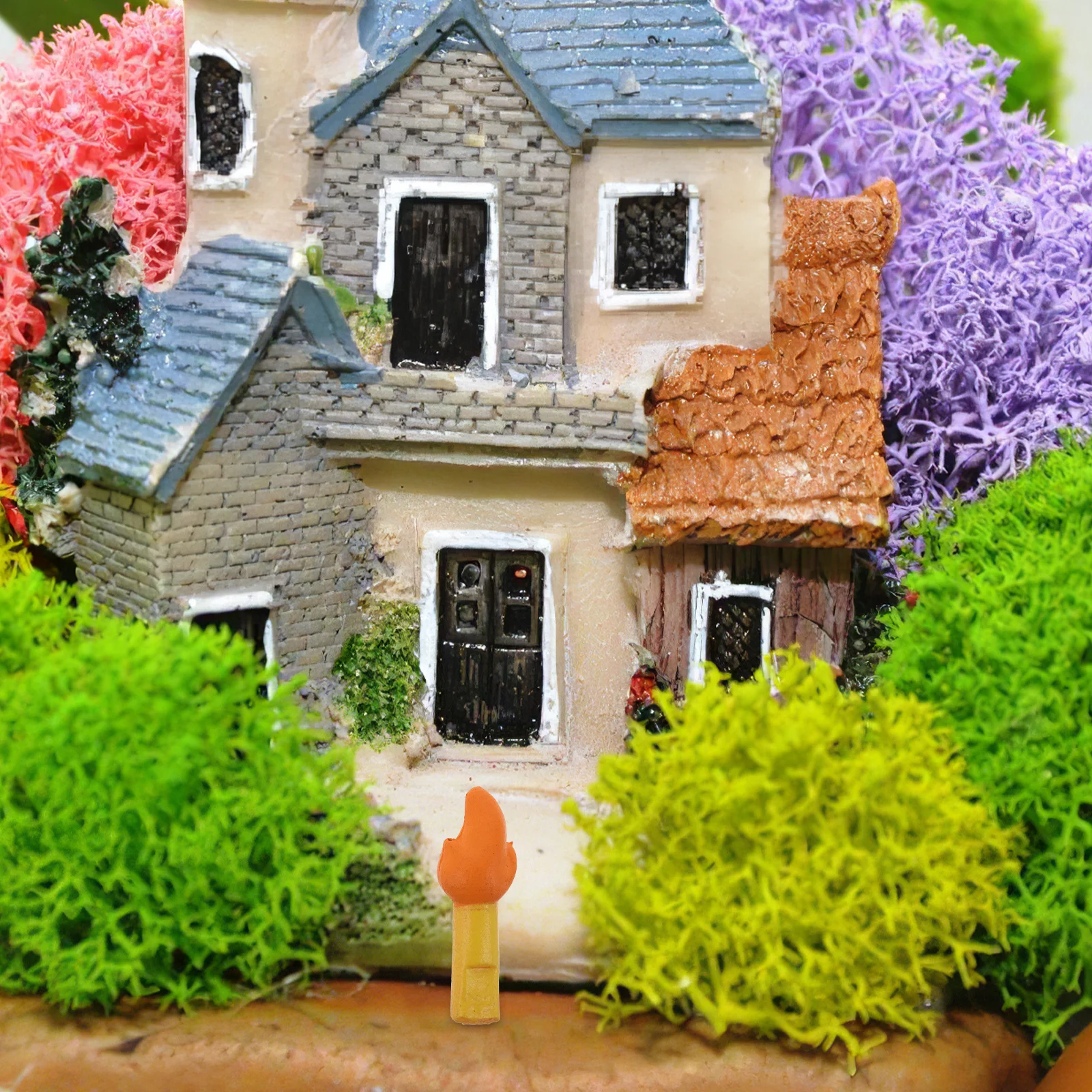 10 pçs resina em miniatura fogueira falso fogo micro paisagem acessório para festa de acampamento decoração fogueira artificial