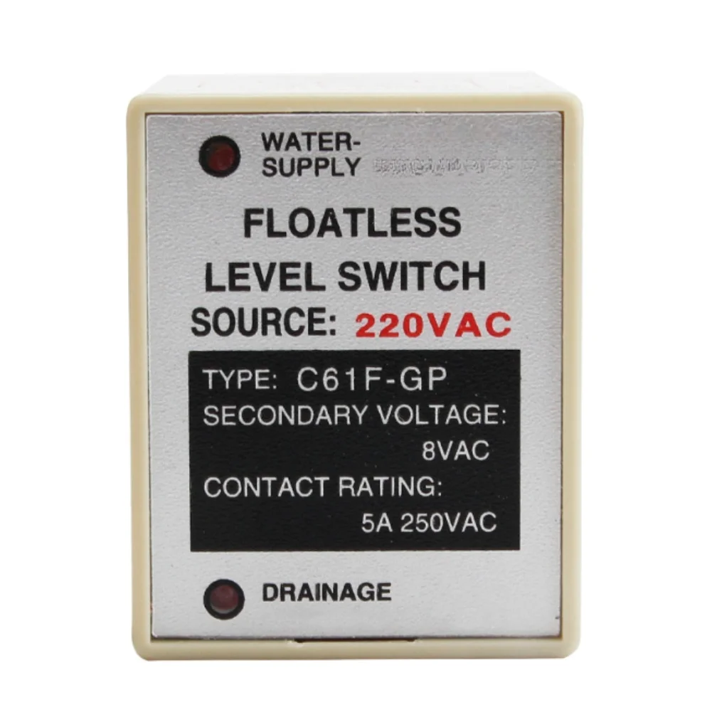 Relay Switch for C61F-GP Water Level Controllers 220V AC Power 8-Pin Terminal ABS and Metal Construction for Industrial Use