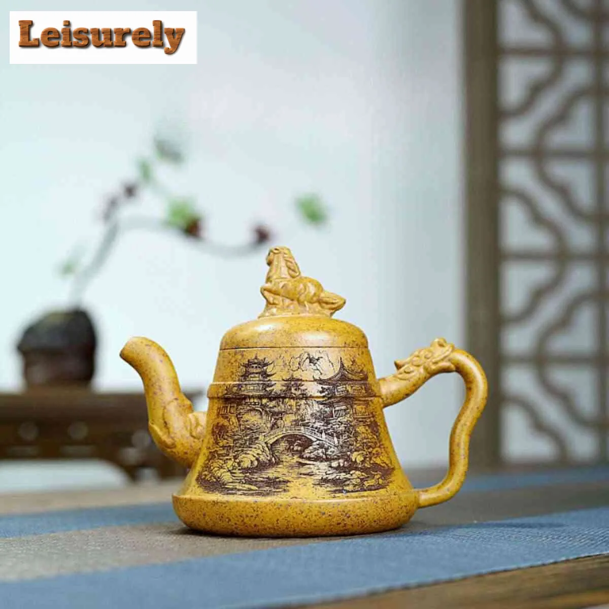 

360 мл Исинский фиолетовый глиняный чайник ручной работы Dragon Horse Spirit Pot Сырая руда гипертермическая секция грязевой чайник с фильтром Zisha Teaset