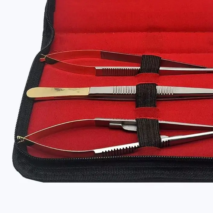 

3Pc Dental Surgical Orthodontic Implant 18cm Castroviejo Needle Holders Tweezers Dental Stainless Steel Pliers Dentist Equipment