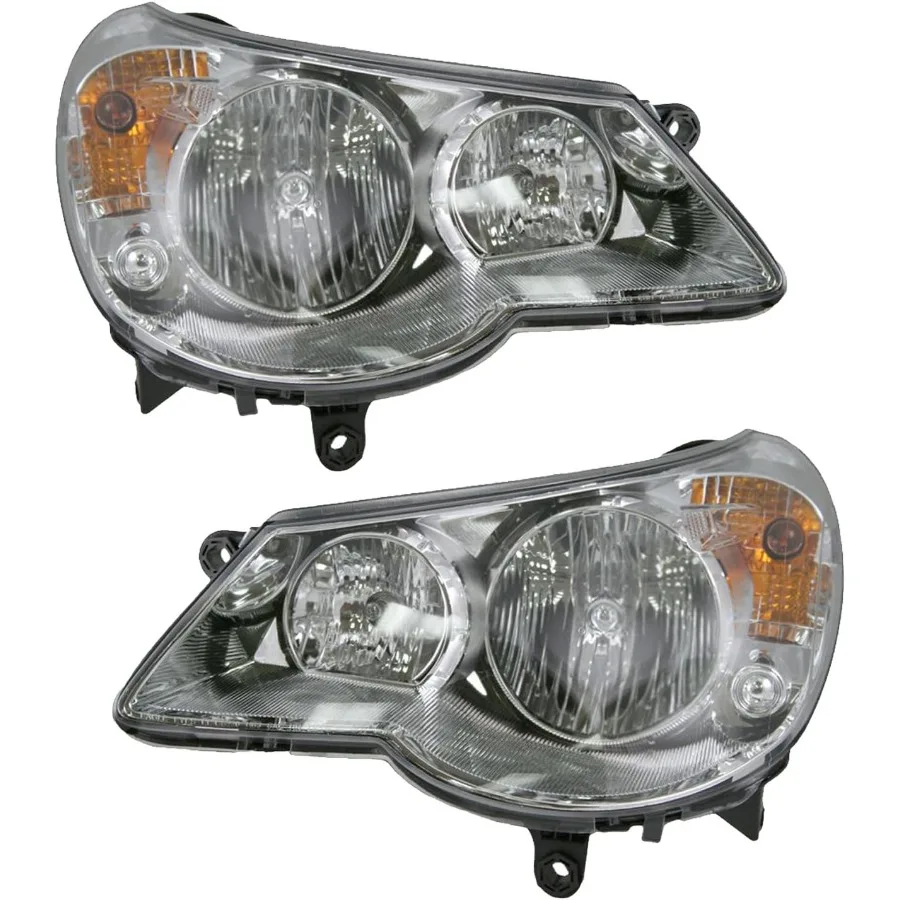 2 Piece Headlight Assembly Set for Driver and Passenger Side HighPerformance Lighting Solution Compatible with 20072010 Chrysle