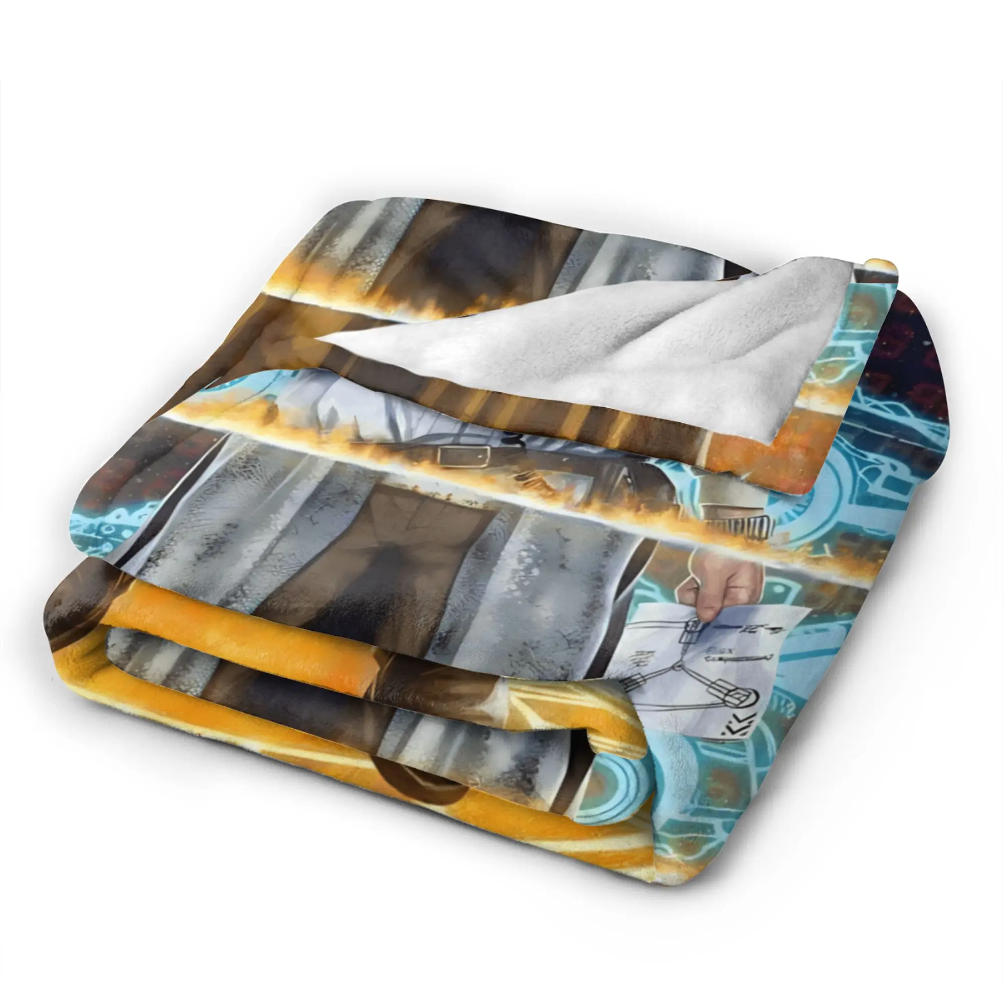 Emmett Doc العودة إلى المستقبل الفانيلا بطانية لينة الدافئة رمي بطانية للسفر في الهواء الطلق طباعة المفرش غطاء سرير أريكة