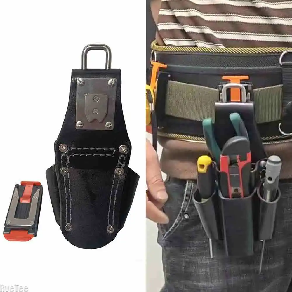 クイックハンギング牛革ツールベルトバッグ、電気技師用ツールオーガナイザー、タジマツール用ギフト（男性向け）