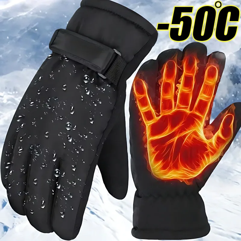 Winter Cycling Gloves Unisex, Waterproof Thermal Warm Mitten Gloves for Men, Outdoor Skiing Riding Hiking Motorcycle Sports