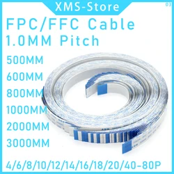 2PCS FPC FFC Cable Ribbon Flexible Flat 4/5/6/8/10/12/14/16/18/20/30/40 Pitch 0.5MM 1.0MM 500MM/600MM/800MM/1000MM/2000MM/3000MM