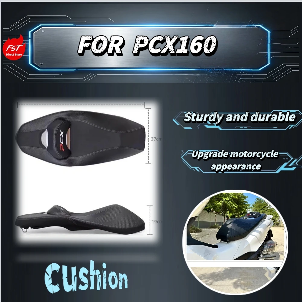For PCX160 Scooter Modified Integrated Seat Assembly Built-In Lumbar Cushion Carbon Grain Leather Non-Destructive Original Mount