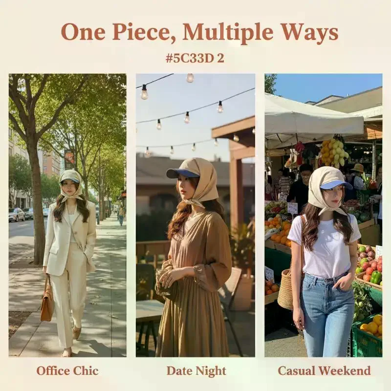 Women Contrast Brim UV Block Sun Hat Lightweight Breathable Headscarf for Hiking Camping Beach Daily Wear