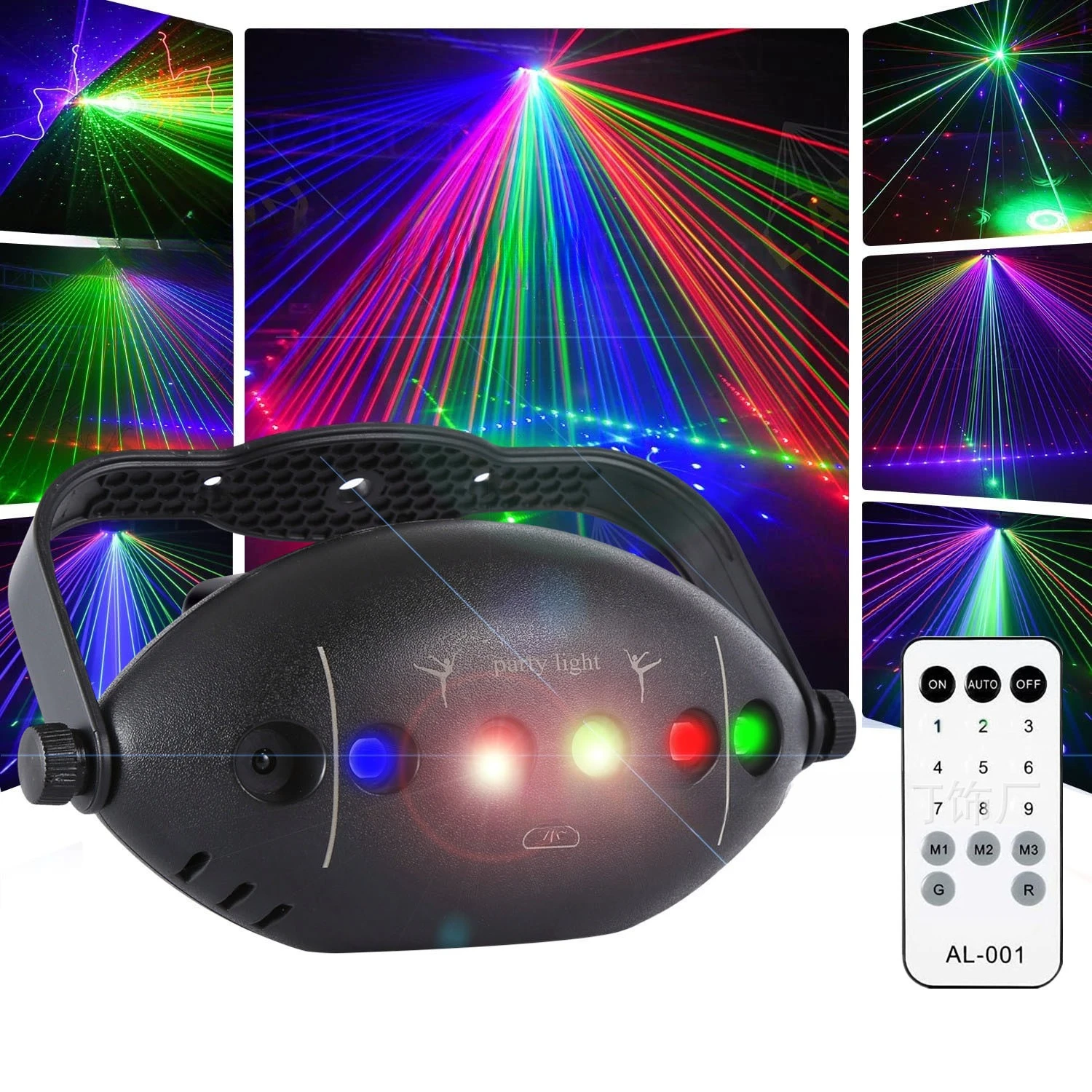 

6 Holes 72 Pictures LED + Laser Explosion Stage Laser Light Remote Control Voice Control Flash Colorful Lights