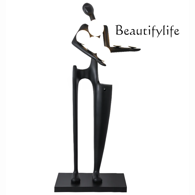 

Modern Abstract Figure Sculpture Floor Lamp Living Room Light Luxury FRP Humanoid Art Welcome Floor Big Decorations