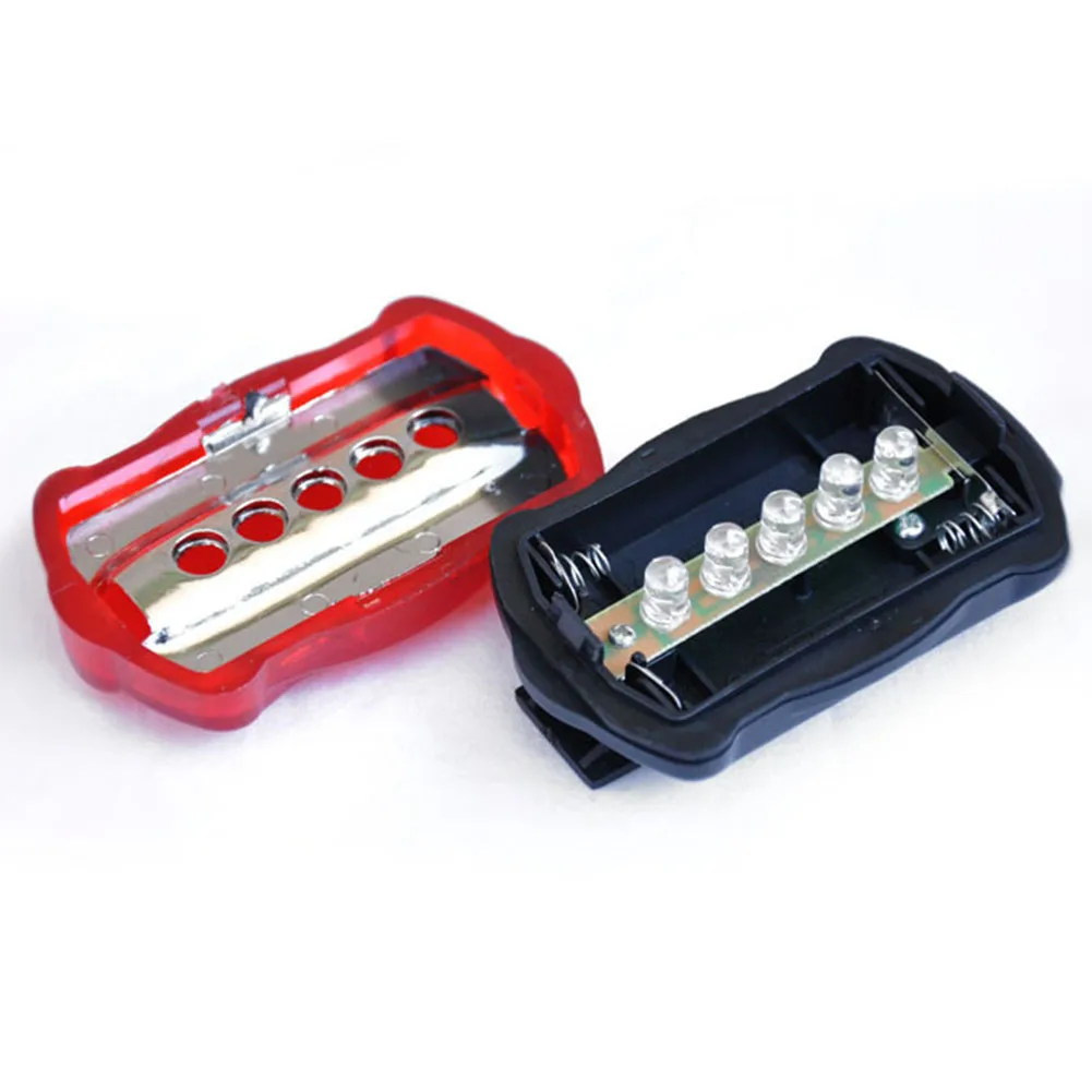 Bike Light Bike Rear Tail Light Riding 5 LED Night Riding Plastic Replacement Safety Super Bright Waterproof Bicycle Accessories