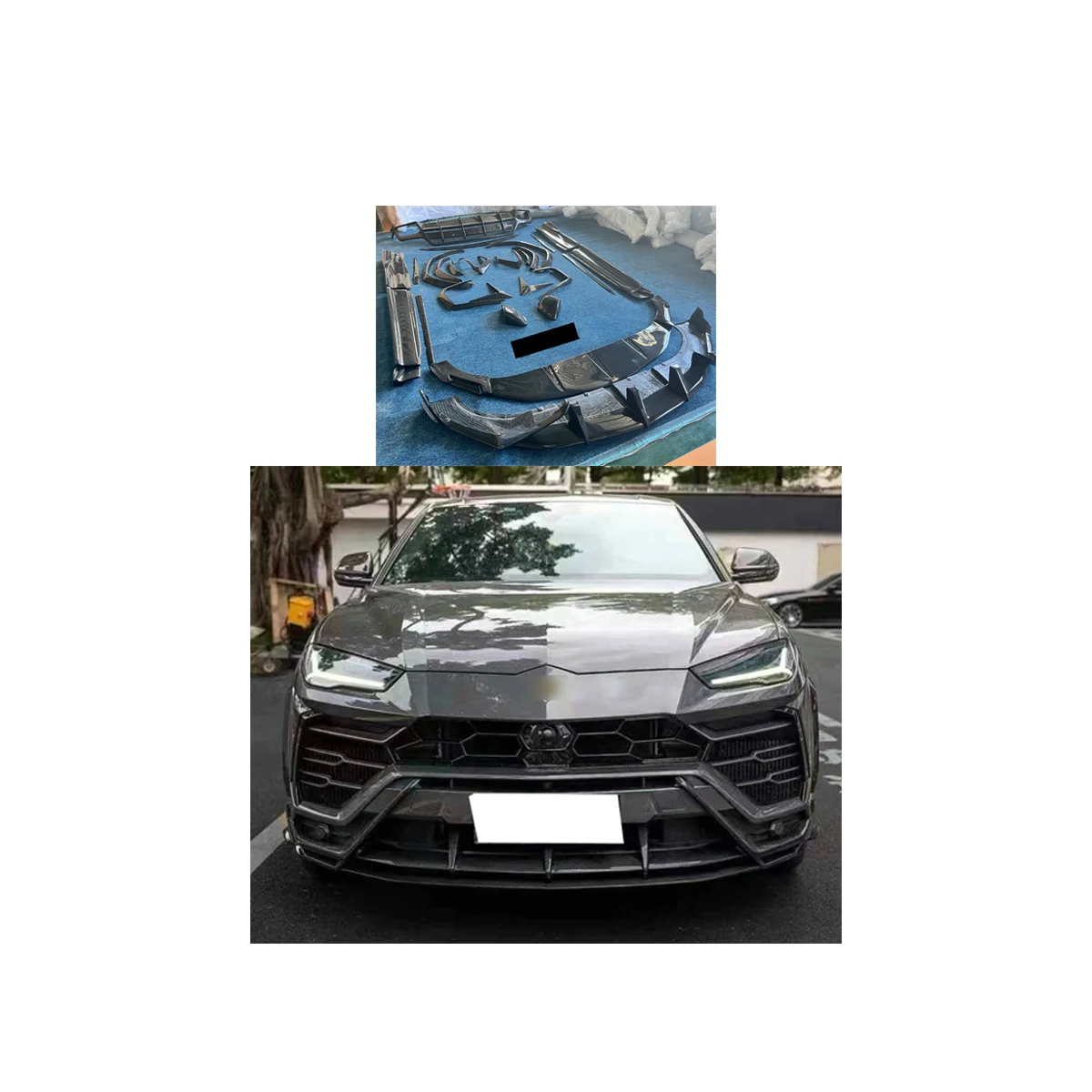 For  Urus 2018-2021 Upgrade Topcar Kit -2018-2022 - Carbon Fibre Bodykit Front and Rear Car Bumper Side Skirts
