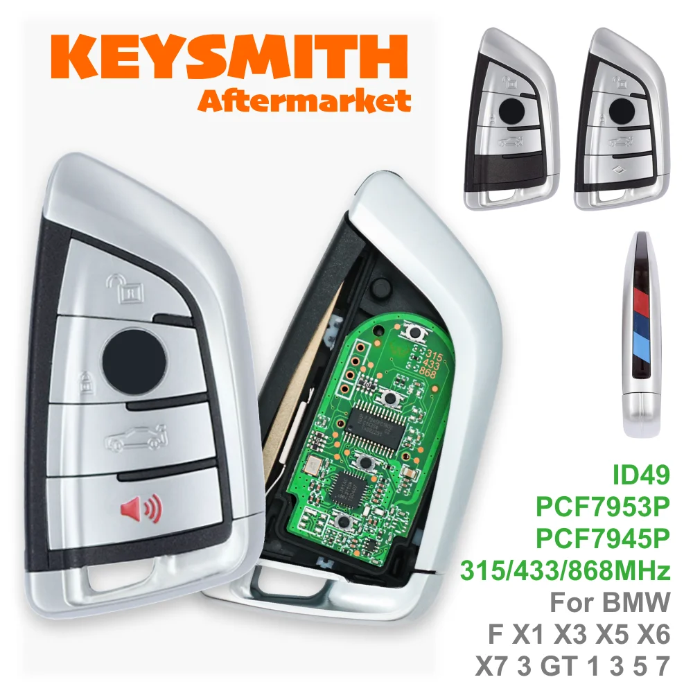 

KEYSMITH ID49 Smart Remote Car Key CAS4+ FEM System 315/433/868MHz Keyless Go Fob For BMW 1 3 5 7 F Series X1 X3 X5 X6 X7 3 GT