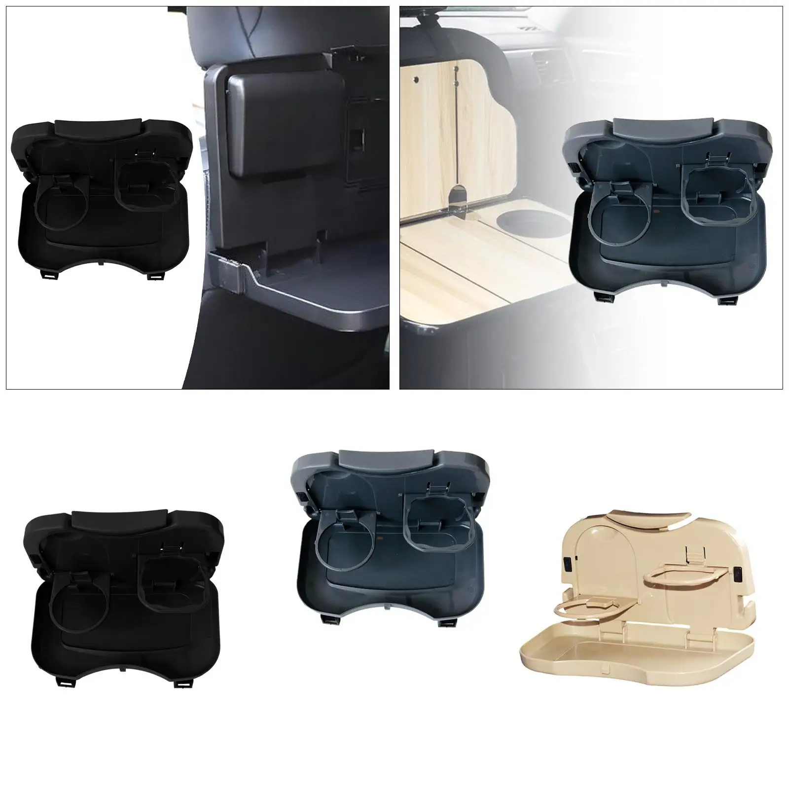 Table à manger portable pour voiture, étagère de rangement intérieure, porte-gobelet pour siège arrière, accessoires de tasse pliante, générique