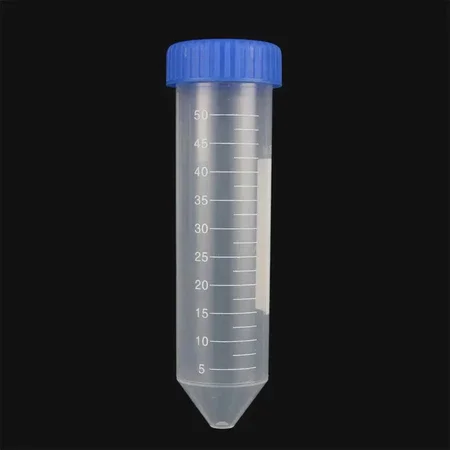 10Pcs 50ml Centrifuge Tube Screw Cap Flat/Round/Pointed Bottom Centrifugal Tube School Laboratory Vial Sample Container