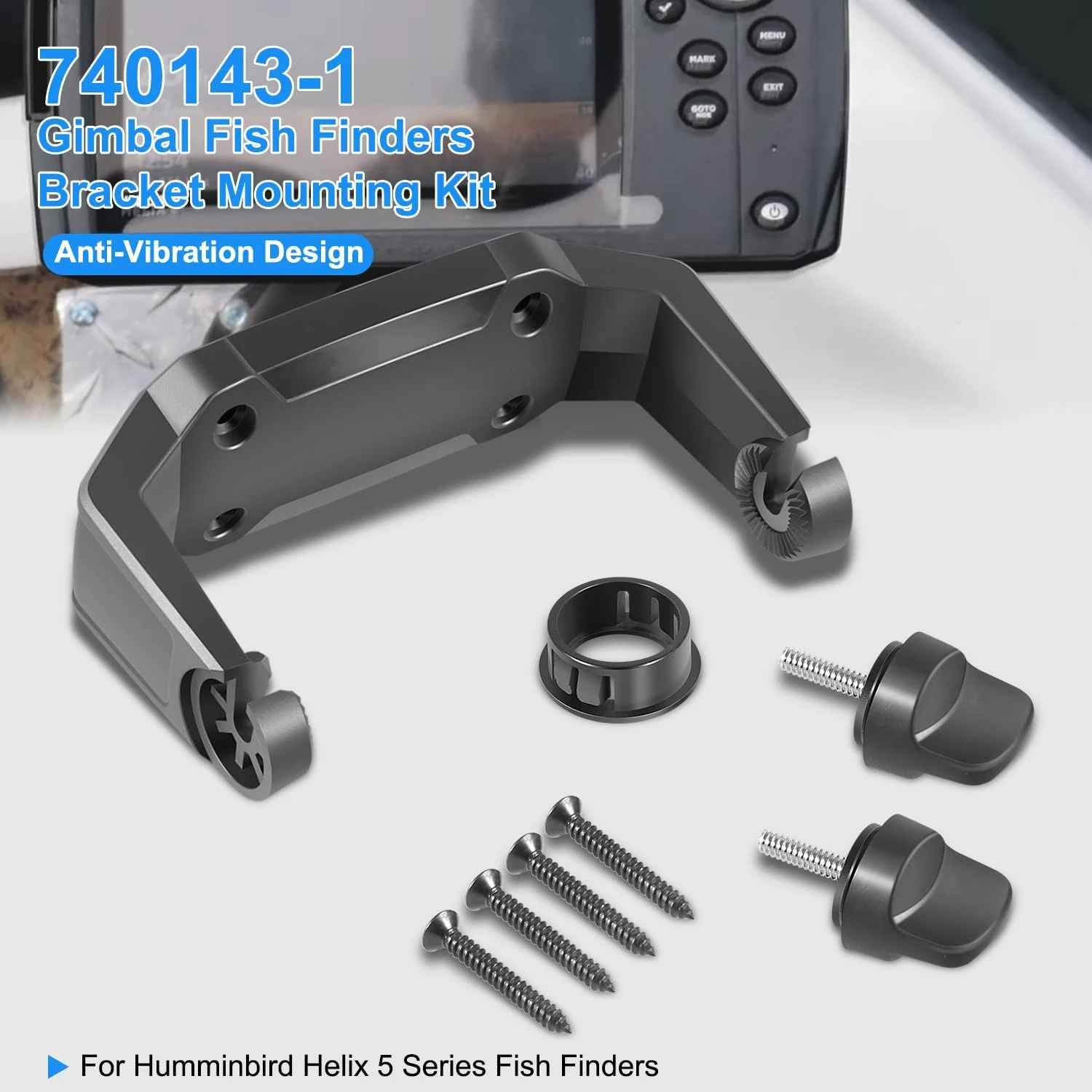 

YMT 740143-1 Монтажный комплект кронштейна карданного подвеса, совместимый с эхолотами Humminbird Helix серии 5. — регулируемый угол обзора