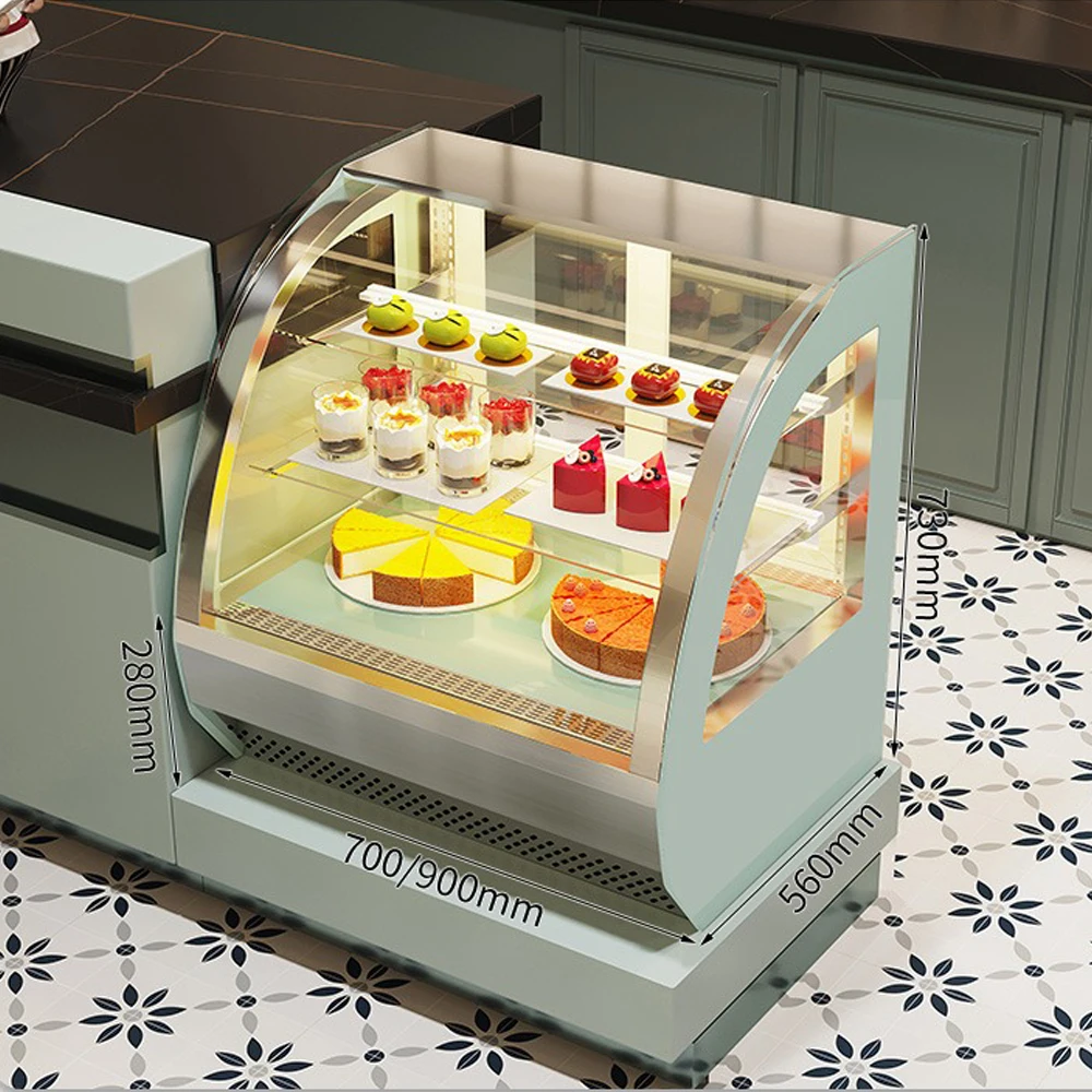 Commercial Cake Counter Milk Tea Shop Fruit Bar Fresh Cabinet Dessert Small Refrigerated Display Cabinet Air-cooled