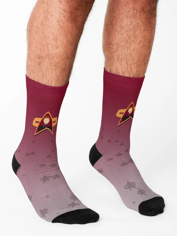 Captain Kathryn Janeway - Star Trek, Voyager Socks Rugby Stockings compression short luxury Man Socks Women's
