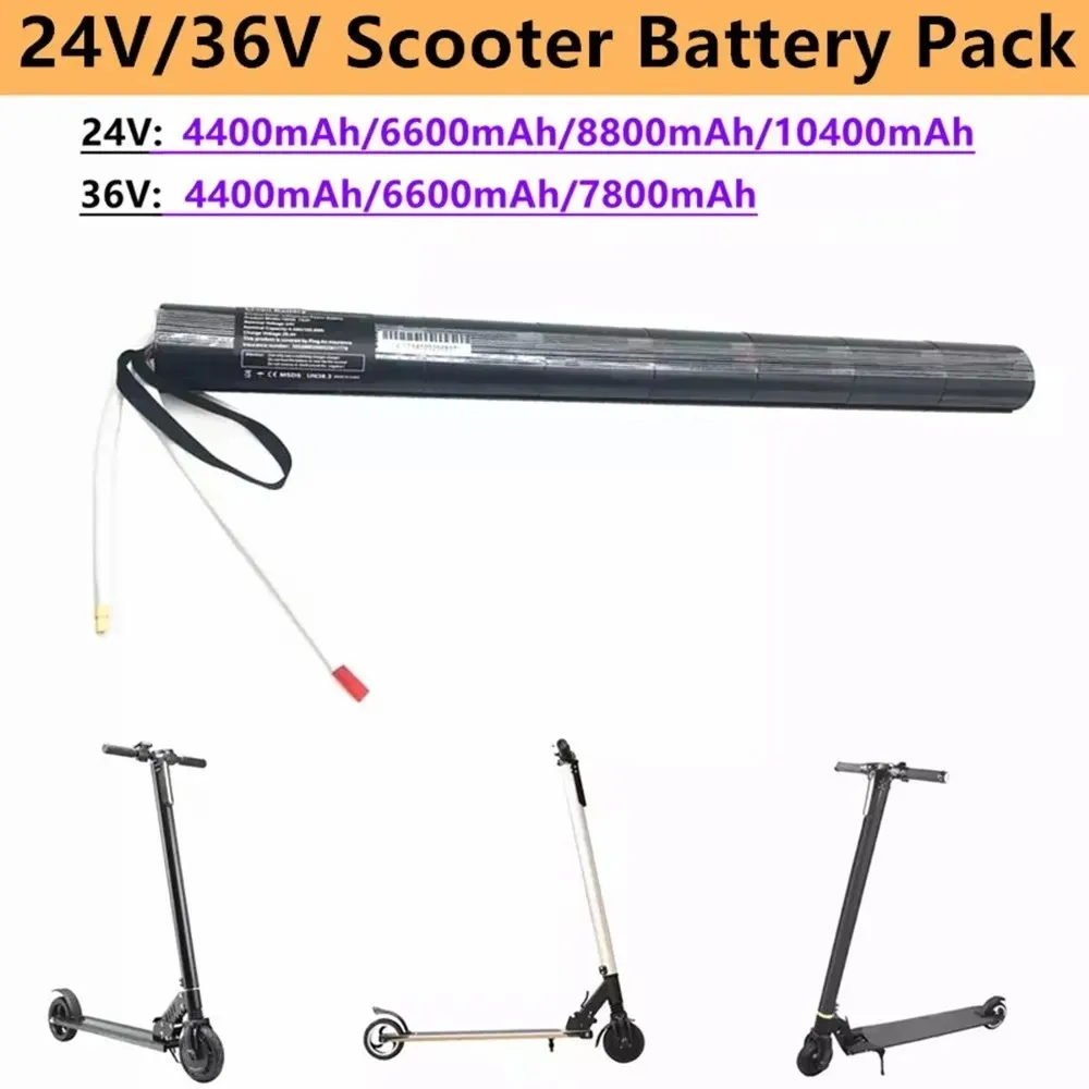 

100% Original 24V 36V4.4/6.6/7.8/8.8/10.4ah 18650 Lithium Battery with BMS for Carbon Fiber Scooter