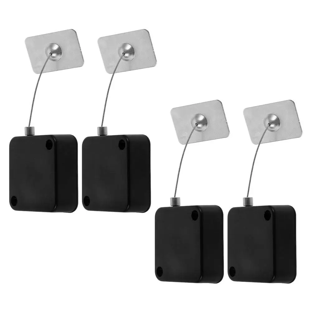 

Комплект из 4 выдвижных тросовых замков-фиксаторов: прочный стальной кабель-фиксатор для ноутбуков, игровых контроллеров, пультов ДУ телевизоров, защита от краж