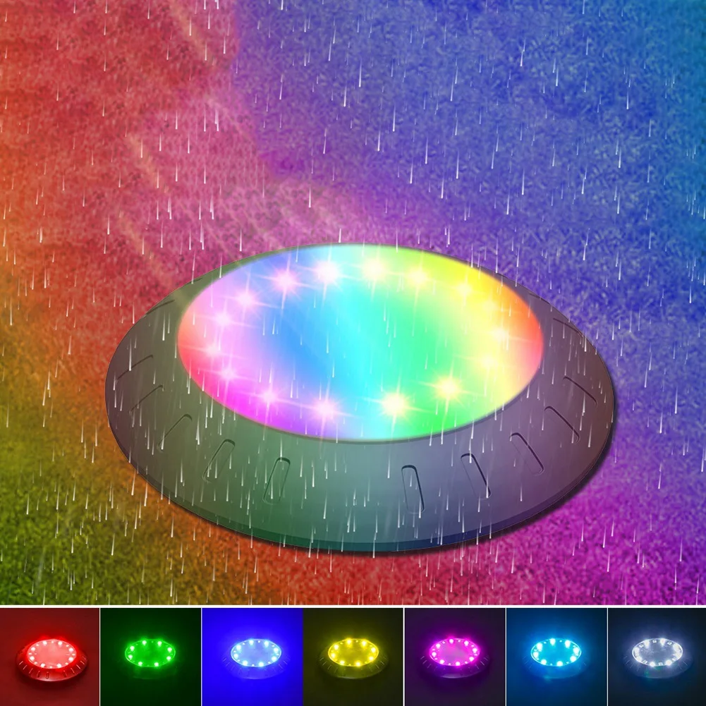 RGB الشمسية ساحة الحديقة أدى أضواء الشمسية مدفونة حديقة ضوء الشمس للماء في الهواء الطلق تحت الأرض بقعة مصباح أبيض دافئ