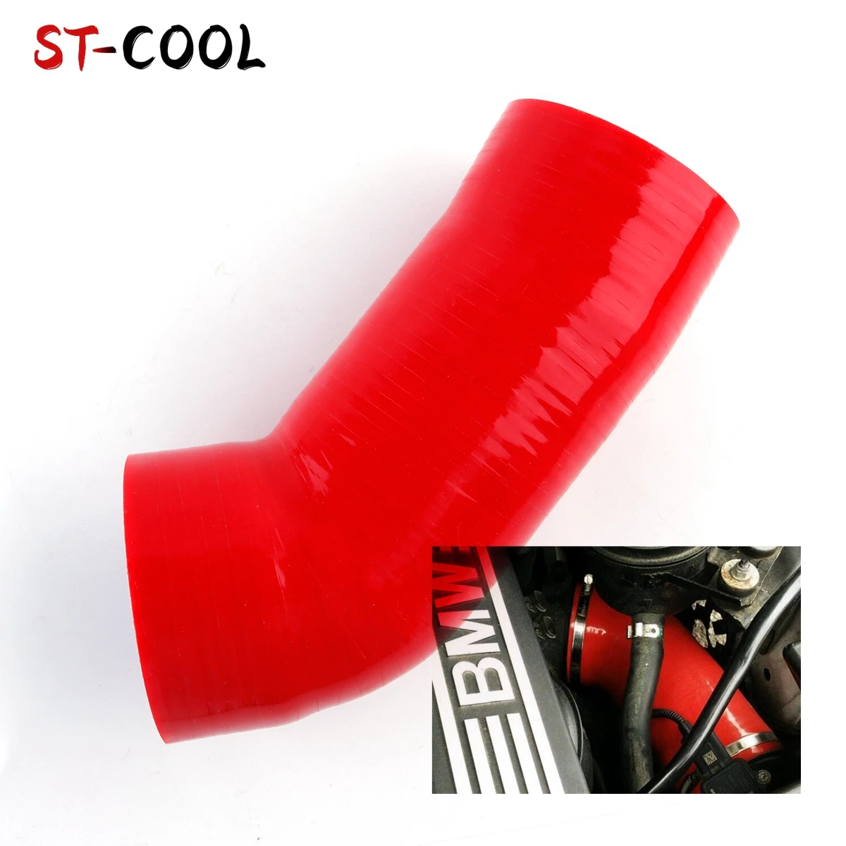 FOR BMW N52 6cyl E82/E88/E90/E91/E92/E93 3.0 2006-2013 2007 2008 2009 2010 2011 12 Silicone Intake Inlet Boot Hose 1Pc 10 Colors