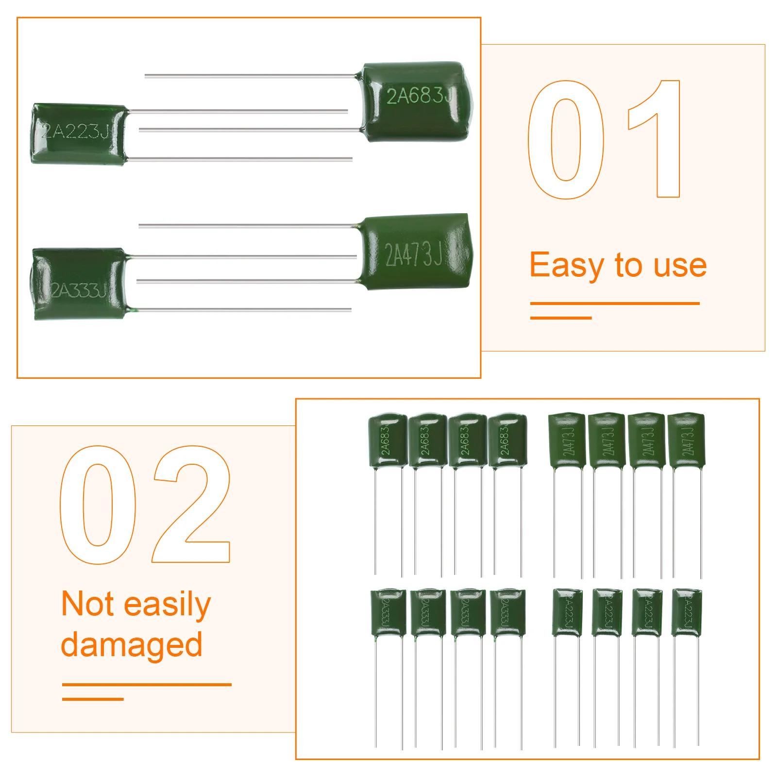 

16Pcs Electric Guitar Capacitors Stable Performance Replacement Bass Guitar Tone Capacitors Supplies Copper Capacitor