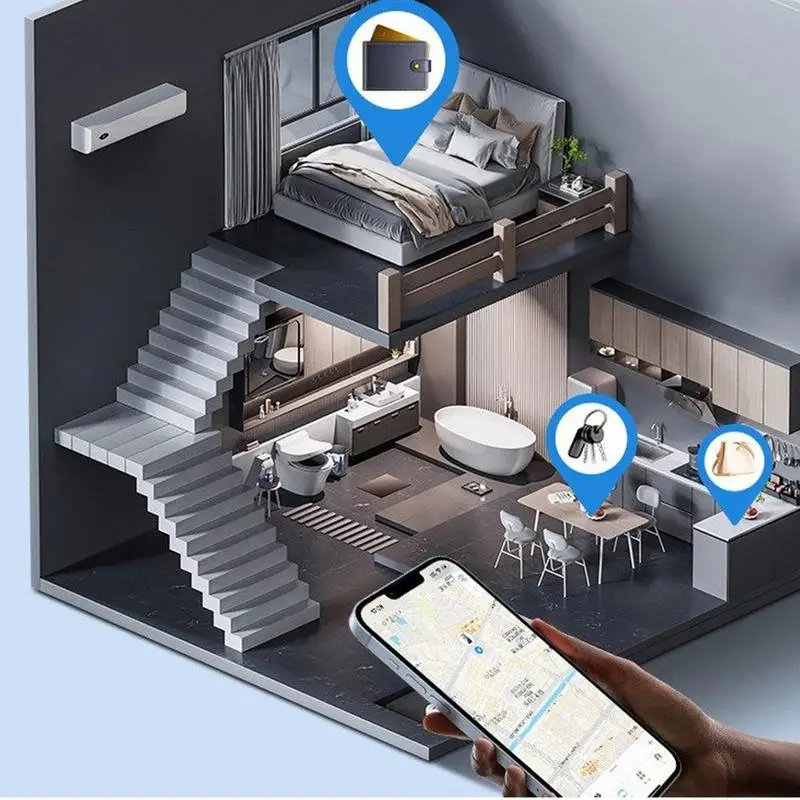 جهاز تتبع صغير ملحقات مضادة للضياع للهاتف جهاز تعقب لاسلكي محمول ومكتشف موقع العنصر لأكياس المفاتيح والهاتف