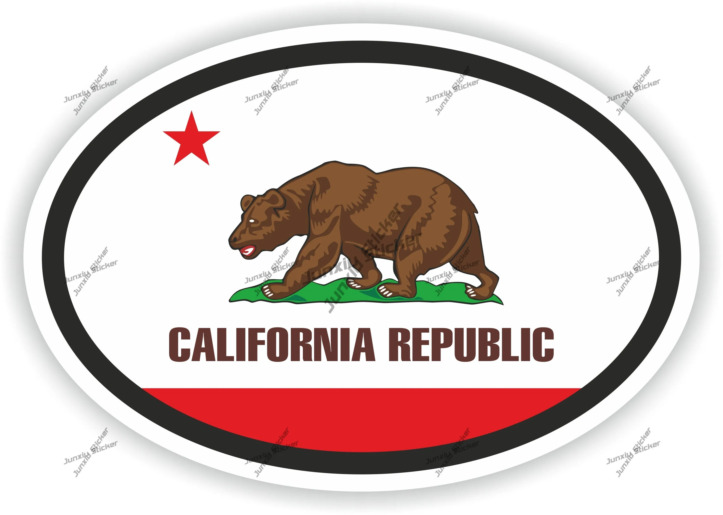 

California Country Code Oval Flag Sticker For Decoration Stickers On Car Door Protection Pegatinas De Coche Creative Decals Pvc