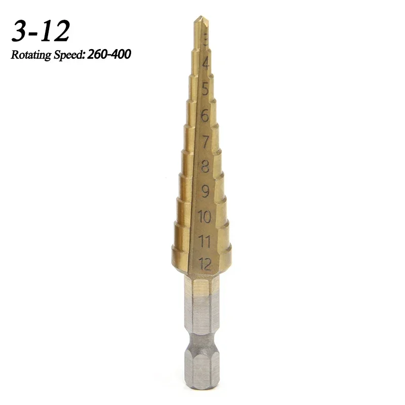 3 Pieces/set of Hexagonal Tower Drills 3-12mm 4-12mm 4-20mm High-speed Drill Bit Titanium-plated Metal Drill Bit Tool Set