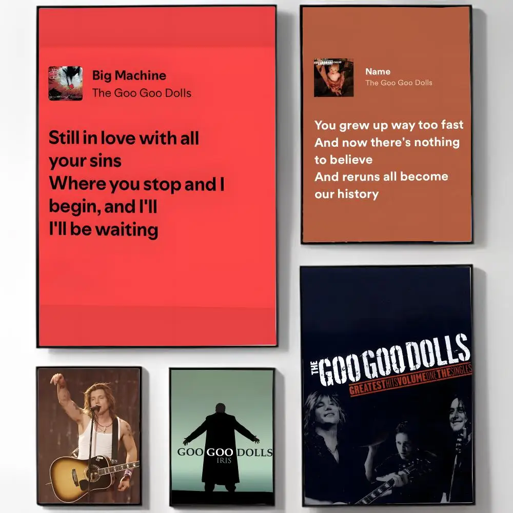 Soft Alternative Rock The G-Goo Goo Dolls Poster Self-adhesive Art Waterproof Sticker Coffee House Dorm Room Wall Decor