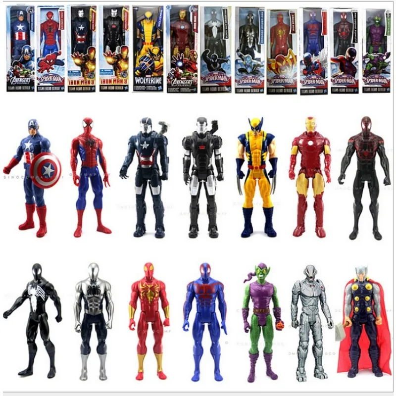 Original Hasbro The Avengers Marvel Anime Figure Thanos Captain America Iron Man Spider-Man Venom Action Figure Dolls Toys