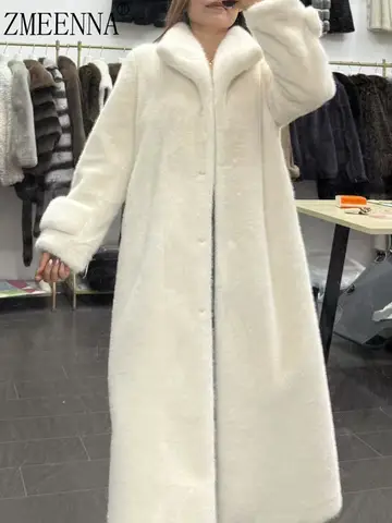 10 best sales महिलाओं के लिए सफेद फर कोट - №9
