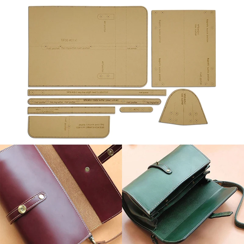 YOMDID 8PCS Zylinder Tasche Kraft Papier Vorlage DIY Umhängetasche Nähen Muster Vorlage Handgemachte Leathercraft Vorlage Liefert