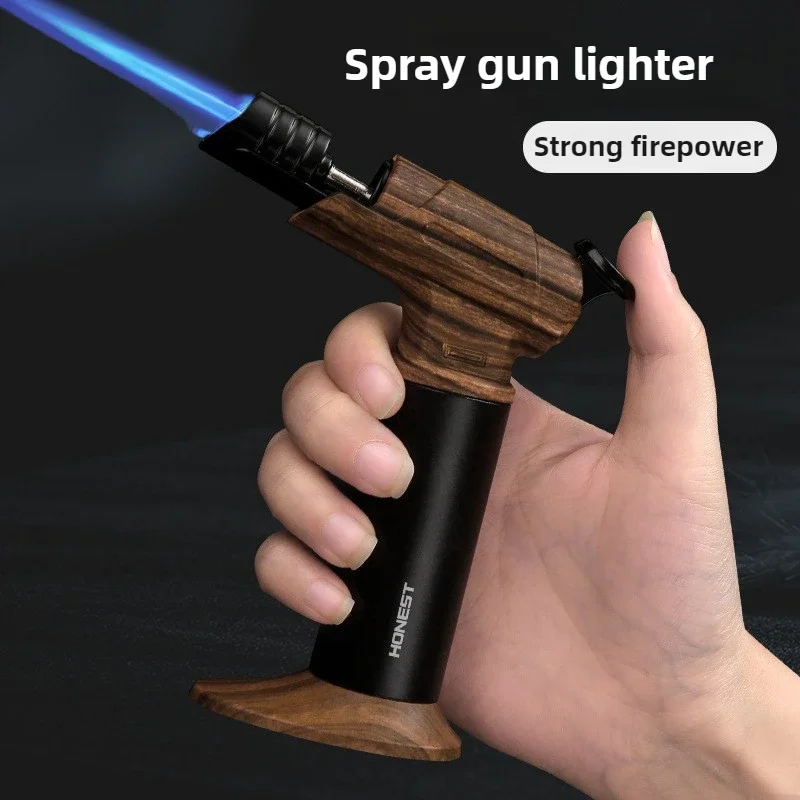 

HONEST New High-Heat Butane Torch Lighter Windproof Jet Flame for Outdoor, Moxibustion, Cigar, BBQ & Baking, Refillable Gas