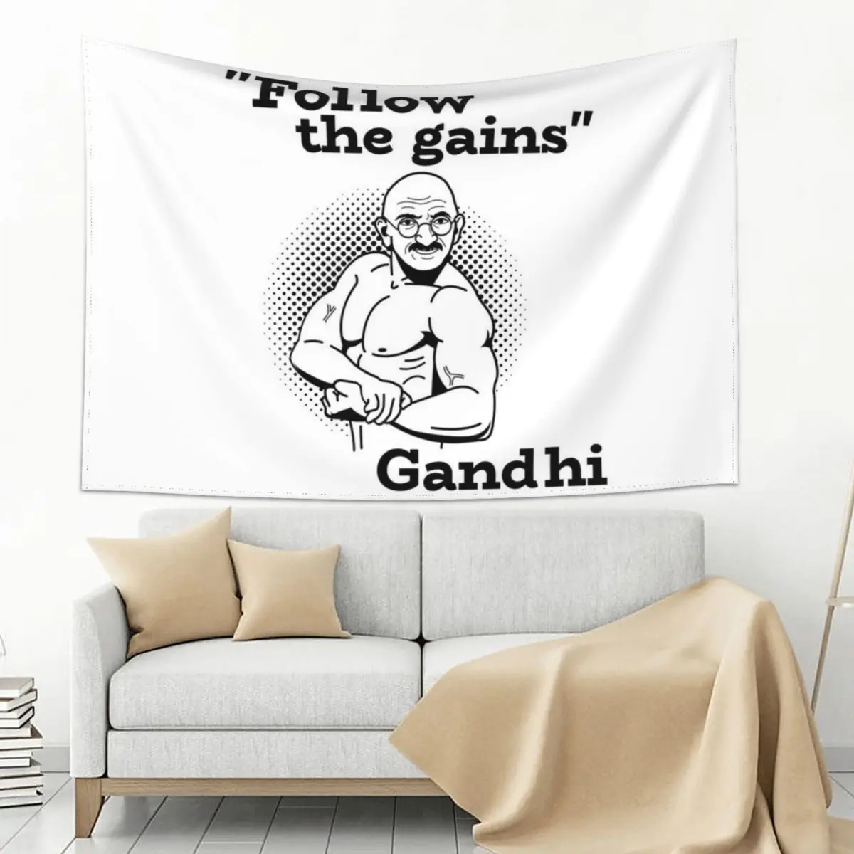 

Follow the gains- Gandhi Tapestry