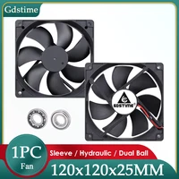 GDSTIME DC 5V 12V 24V 48V 120mm 12025 manga/ventilador de refrigeración de bola 120x120x25mm FG PWM USB 4PIN DC ventilador enfriador para caja de ordenador PC